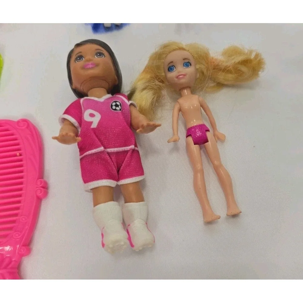 13 Piece Lot Of Small Toy Dolls And Accessories